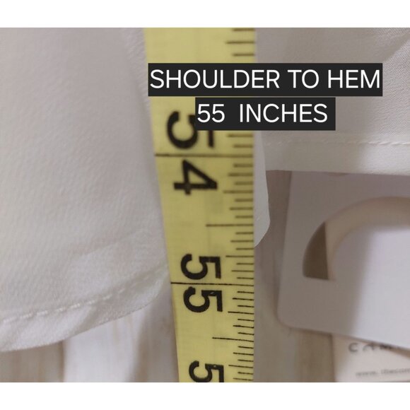 NWT Commense White Sleeveless Satin Maxi Dress W/ Sheer Skirt Size Medium - Picture 8 of 9